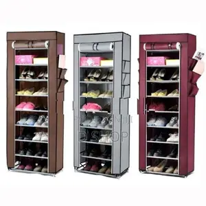 9 Layer Shoe Rack with Dust Cover - 5' feet