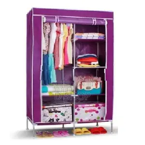 Roll Up Cover - Wardrobe Cloth Cupboard = 2 Door Organizer Storager