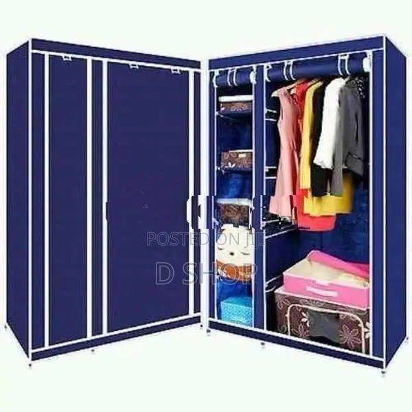 Roll Up Cover - Wardrobe Cloth Cupboard = 2 Door Organizer Storager