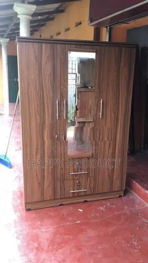 New Modern 3 Door Melamine Glass Wardrobe
