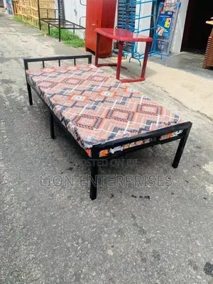 Steel Single Bed with Mattress