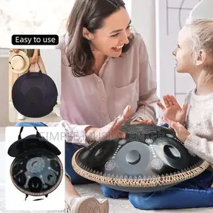 Handpan-Classic 14 Notes Black Print Hand Pan,Premium 440HZ 22 Inches