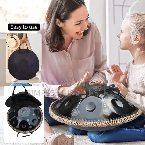 Handpan-Classic 14 Notes Black Print Hand Pan,Premium 440HZ 22 Inches