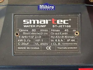 1Hp High head Water pressure booster pump tap pipe line Smartec Jet 10