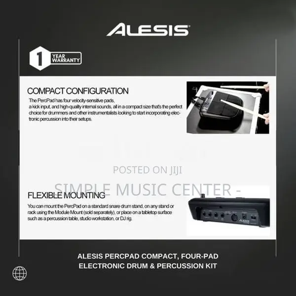 Alesis Black Perc Pad Electronic Drum Compact 4 Pads