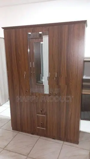 3 Door Melamine Glass Wardrobe