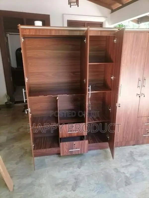 3 Door Glass Wardrobe - Melamine