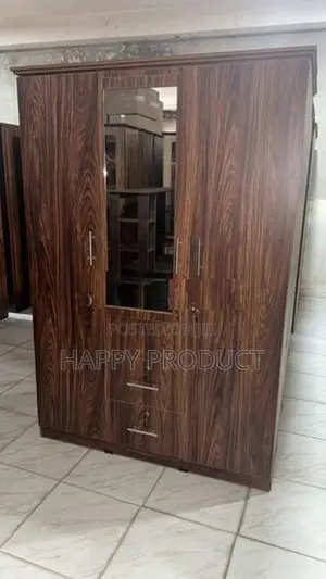 3 Door Melamine Glass Wardrobe