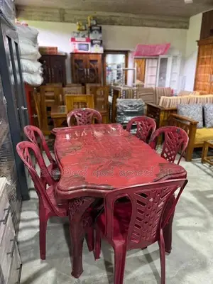 New Plastic Dining Table with Chair 6