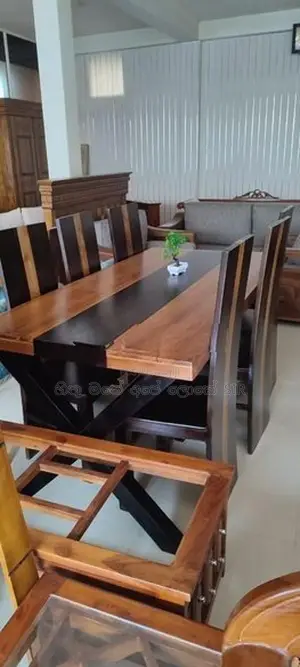 new teak dining teable with chair 6