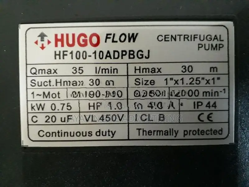 High Head Suction Pressure Pump 1 Hose Power ( Hugo Brand)