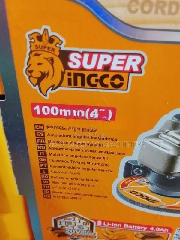 INGCO 20V CORDLESS ANGLE GRINDER 100MM (4") – HERMAN HT 0872