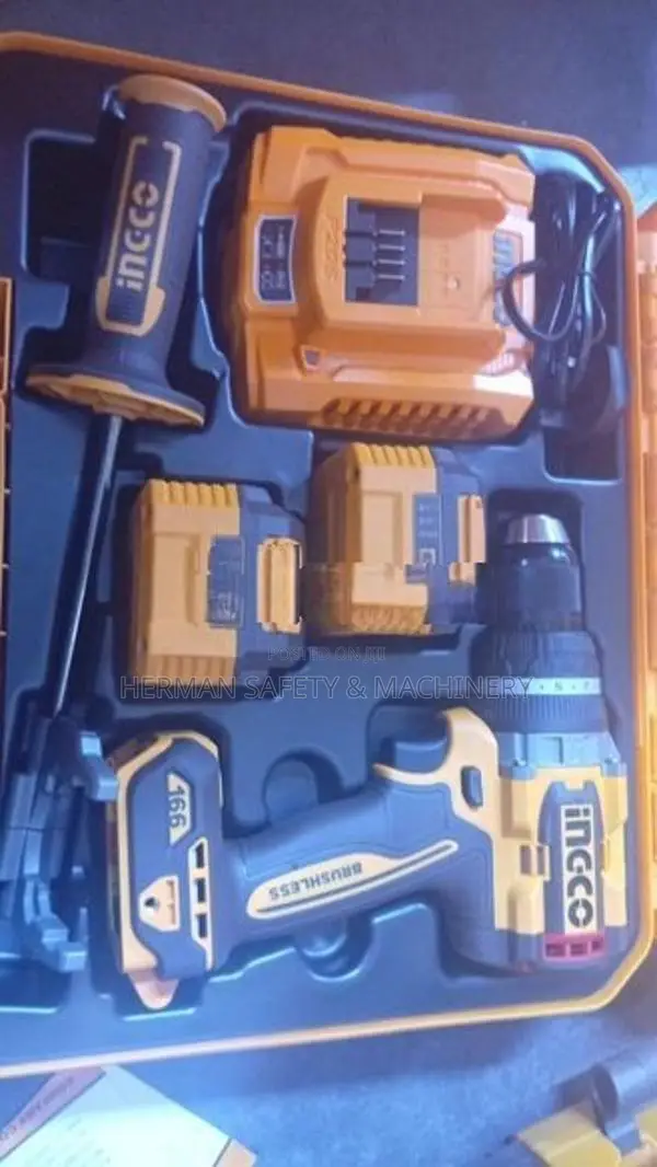 INGCO CIDLI201668 BRUSHLESS CORDLESS IMPACT DRILL KIT – HERMAN HT 0874