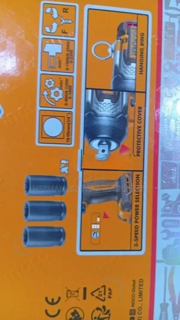INGCO CORDLESS IMPACT WRENCH 850NM – HERMAN HT 0876