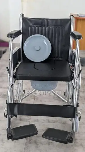 Commode Wheel Chair Foldable කොමඩ් රෝද පුටුව
