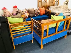 New Teak Cushion Chair Set with Stool