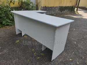 L Shape Office Table White 5.5x4ft