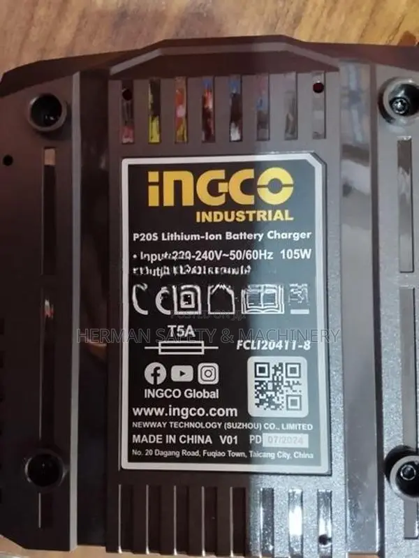 INGCO P20S 20V FAST INTELLIGENT BATTERY CHARGER – HERMAN HT 0885