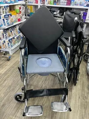 Commode Wheel Chair Fiber Seat with Cushion