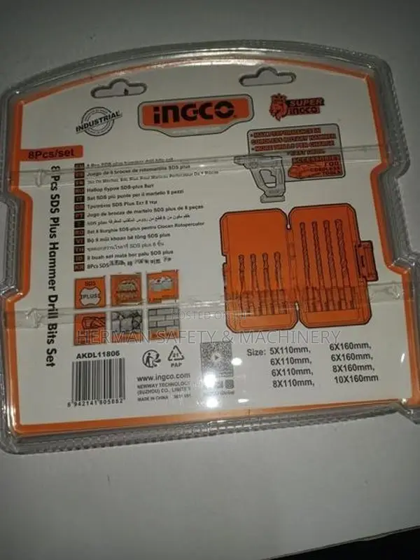 INGCO INDUSTRIAL SDS PLUS HAMMER DRILL BIT SET – HERMAN HT 0894