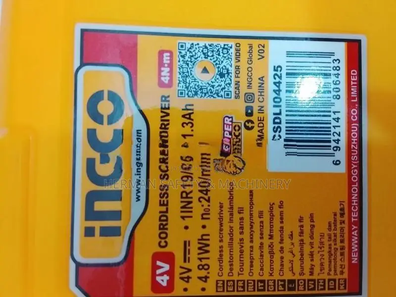 INGCO 4V CORDLESS SCREWDRIVER – HERMAN HT 0896