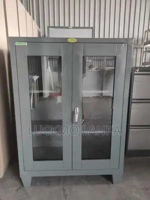New 4x3 Size Half Glass Steel Office Cupboard (Qqq11)