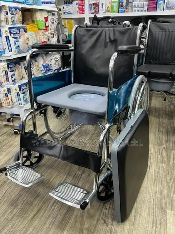 Commode Wheel Chair Fiber Seat with Cushion