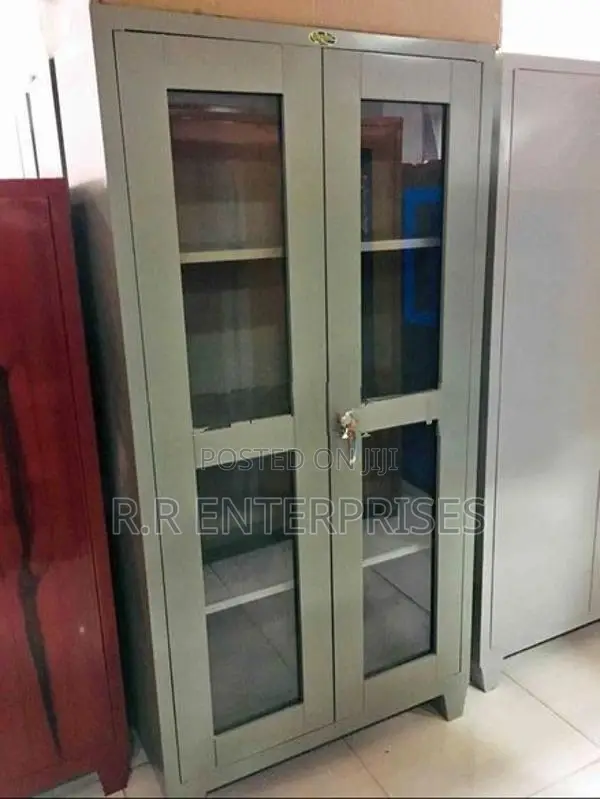 Glass Door Steel Office Cupboard 6*3 ft