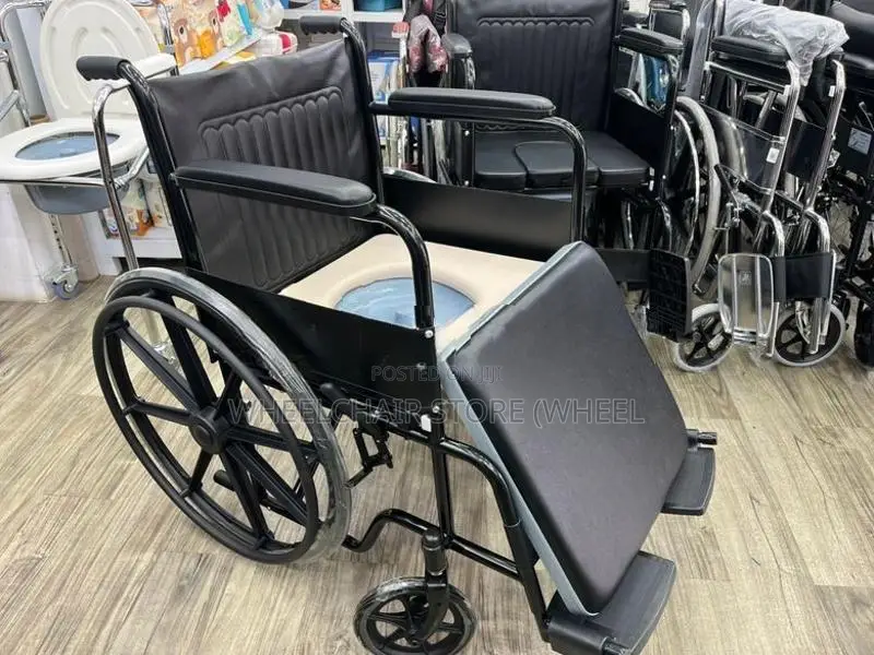 Commode Wheel Chair Powder Corted Fiber Seat Alloy Wheels