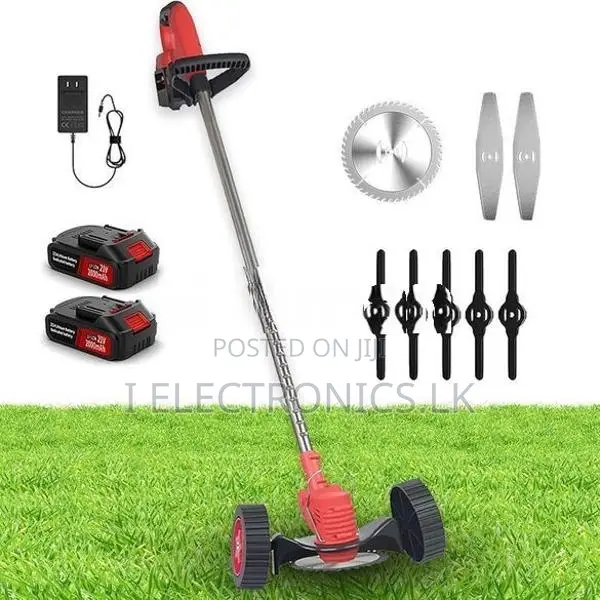 3 in 1 Wheeled Grass Lawn Trimmer with 2 Battery Operated & Charger