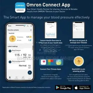 Omron Bluetooth Blood Pressure Monitor Hem 7140T1