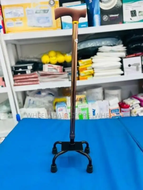 Quad Cane (Silver/Brown)