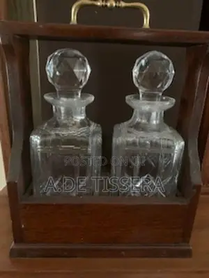 Glass Decanter Pair