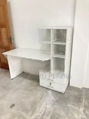 White Study Table with Cupboard