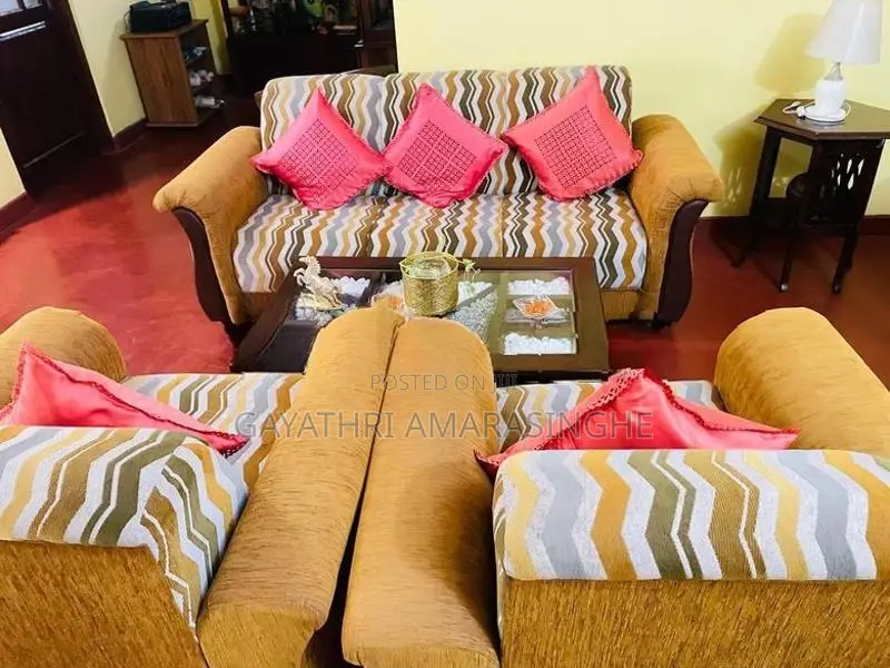 Sofa Set with Glass Table