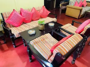 Sofa Set with Glass Table