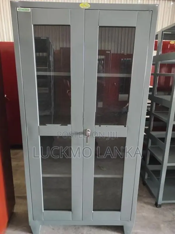 New 6x3 Size Glass Steel Office Cupboard (E8)