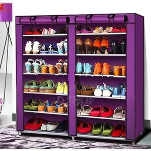 Double Side Column 6 Layers Shoe Rack Cover Up