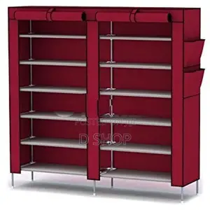 Double Side Column 6 Layers Shoe Rack Cover Up