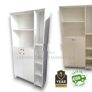 White Book Rack Double Door