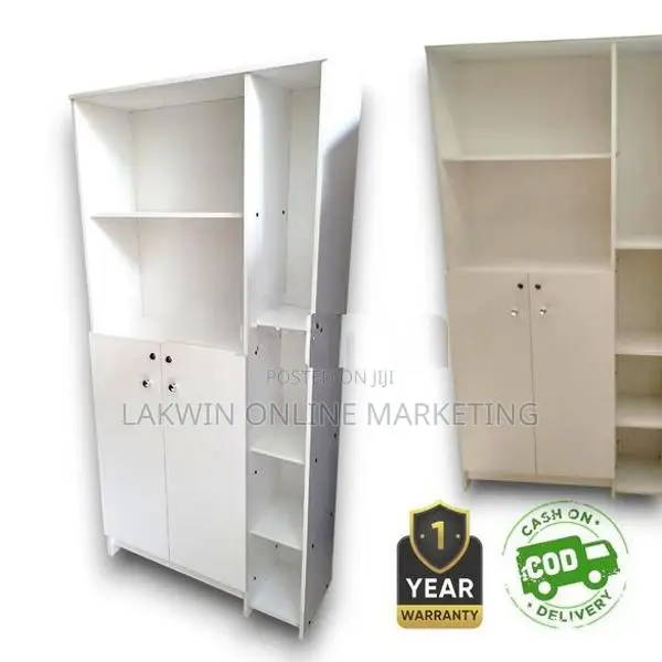 White Book Rack Double Door