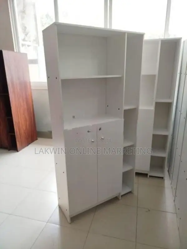 White Book Rack Double Door