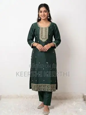 Long embroidery border neck hand edge work Side open Indian top