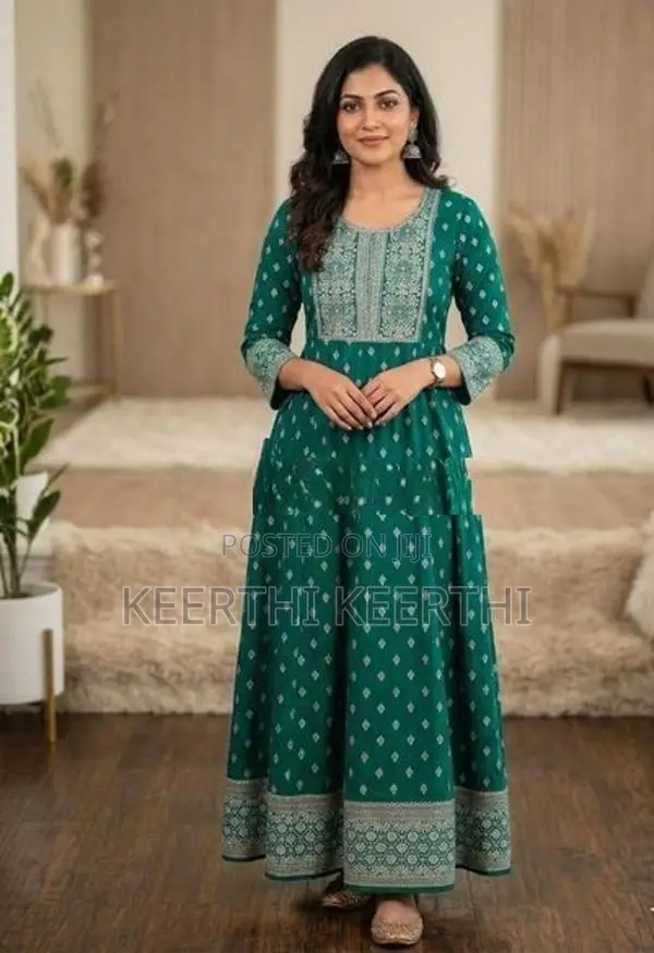frock model long flat gown