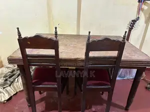 Solid Teak Dining Table with 6 Chairs
