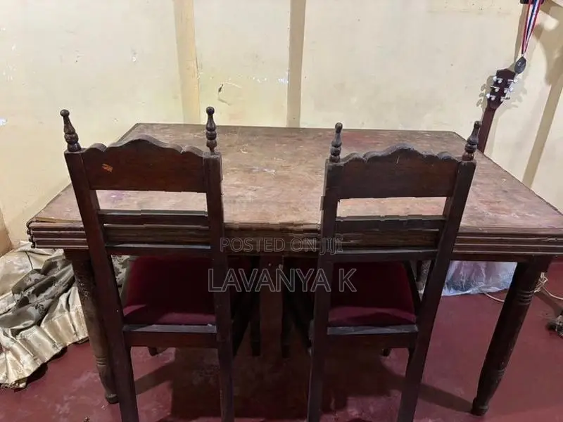 Solid Teak Dining Table with 6 Chairs