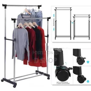 Double Pole Telescopic Adjustable - Cloth Racks