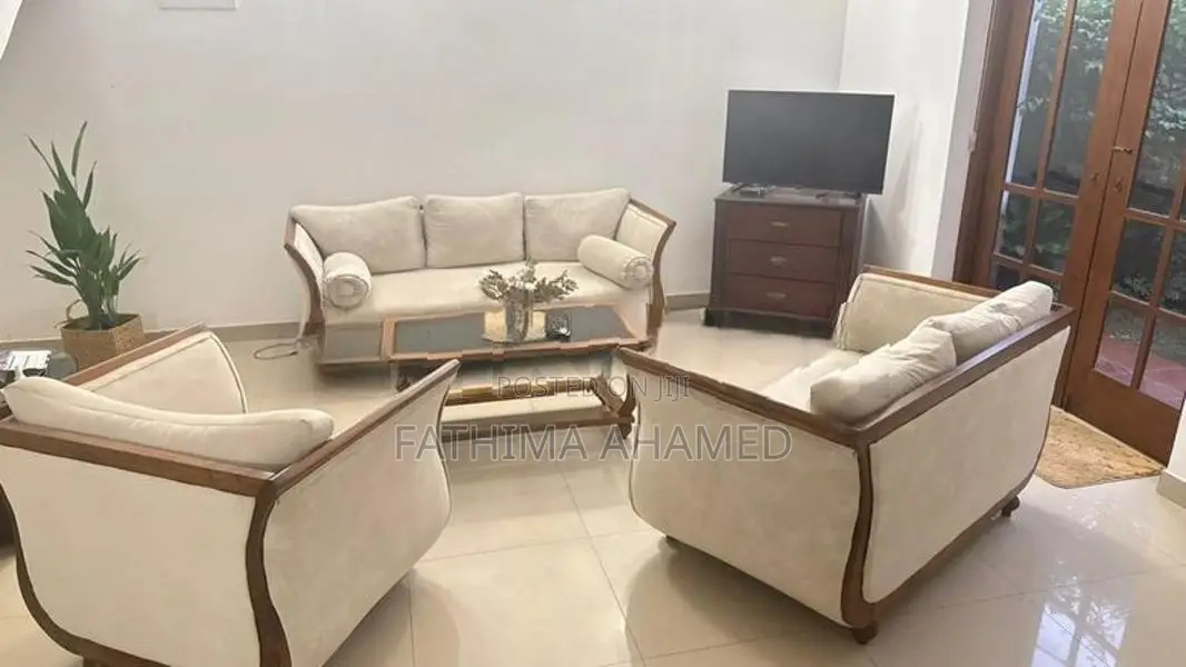 Ivory Sofa Set with Coffee Table
