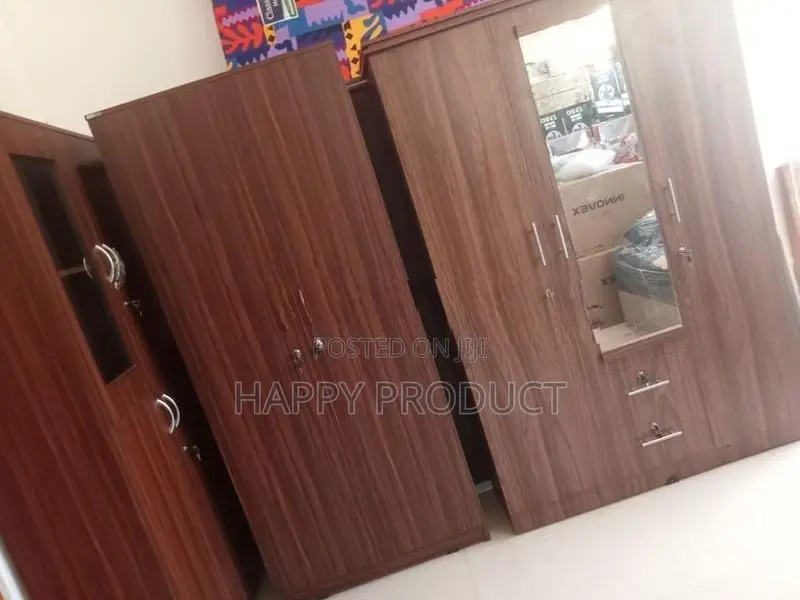 3 Door Melamine Dising Wardrobe with Glass
