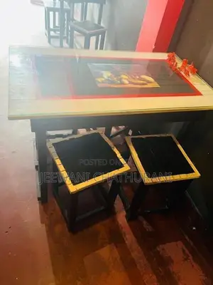 Teak Dining Table Set (4 Tables + 16 Chairs) with Glass Top